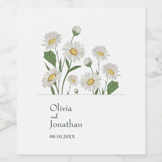 Simple Daisy Wild Garden Weinetikett (Einzelnes Label)