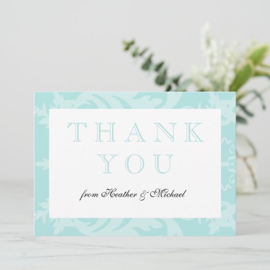 Simple Damask Robin's Egg Blue Danke (Stehend Vorderseite)