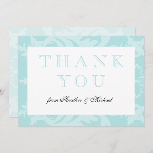 Simple Damask Robin's Egg Blue Danke (Vorne/Hinten)