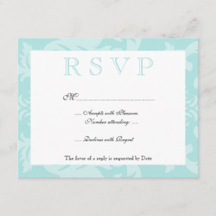 Simple Damask Robin's Egg Blue UAWG RSVP Karte