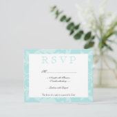 Simple Damask Robin's Egg Blue UAWG RSVP Karte (Stehend Vorderseite)