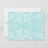 Simple Damask Robin's Egg Blue UAWG RSVP Karte (Rückseite)