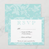 Simple Damask Robin's Egg Blue UAWG RSVP Karte (Vorne/Hinten)
