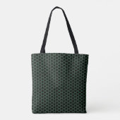 Simple dark green and black line patterned Tote Tasche (Rückseite)