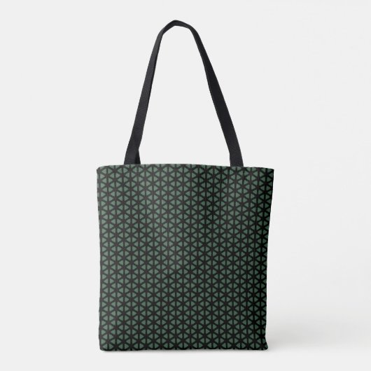 Simple dark green and black line patterned Tote Tasche (Rückseite)