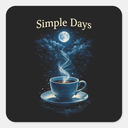Simple Days Quadratischer Aufkleber (Vorderseite)