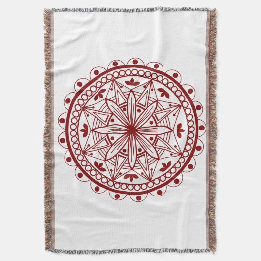 Simple Deep Red Mandala Decke (Vorderseite Vertikal)