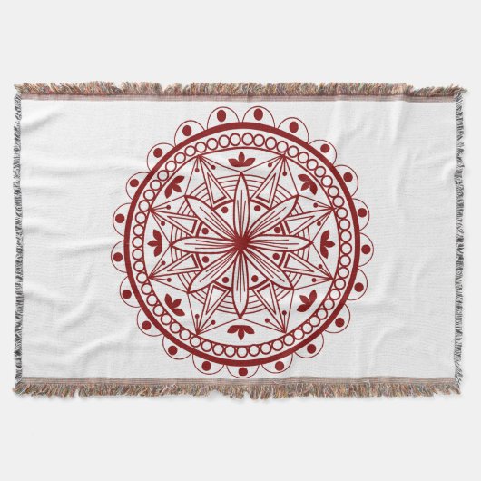 Simple Deep Red Mandala Decke (Vorderseite)