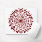 Simple Deep Red Mandala Mousepad (Mit Mouse)