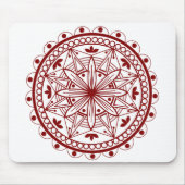 Simple Deep Red Mandala Mousepad (Vorne)