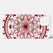 Simple Deep Red Mandalae Case-Mate iPhone Hülle (Rückseite (Horizontal))