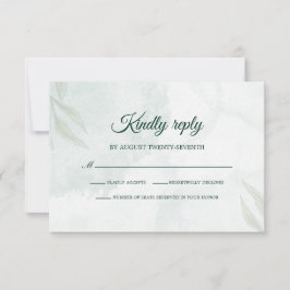 Simple Delicate Floral Wedding RSVP Card Karte