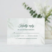 Simple Delicate Floral Wedding RSVP Card Karte (Stehend Vorderseite)