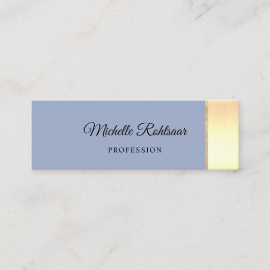 Simple Denim Blue Metallic Mini Visitenkarte (Vorderseite)