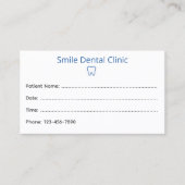 Simple Dental Appointment Card with Tooth Icon Terminkarte (Vorderseite)