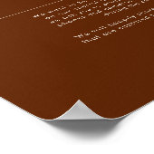 Simple Desert Dark Cinnamon Unplugged Zeremonie Poster (Ecke)