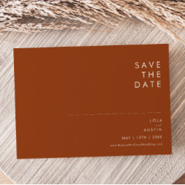 Simple Desert Terracotta Horizontal Save the Date