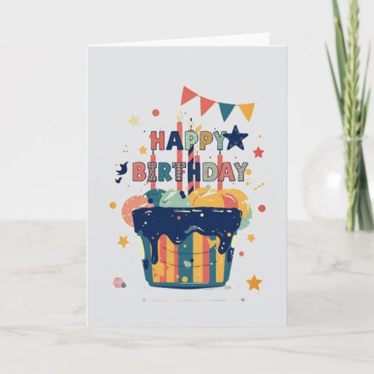 simple design birthday card karte (Vorderseite)
