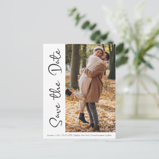 Simple Design with Rustic Touches and Picture Postkarte (Stehend Vorderseite)
