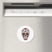 Simple Dia de Muertos Floral Skull | Magnet (In Situ (Geschirrspüler))