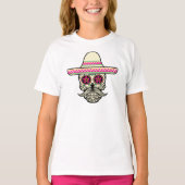 Simple Dia de Muertos Skull mit Hat Crew Shirt (Vorderseite)