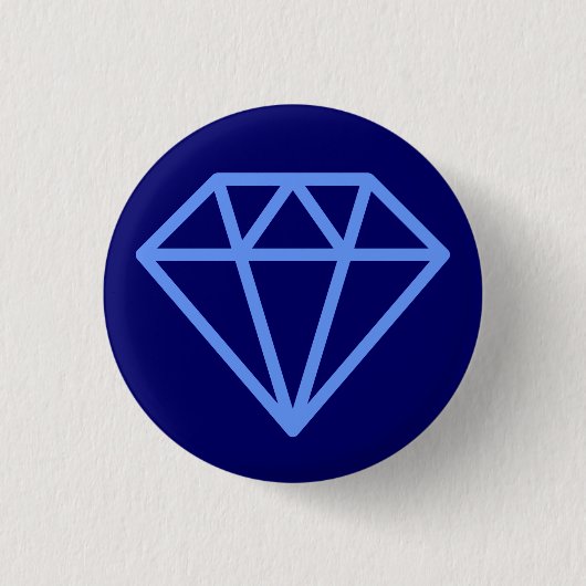 Simple Diamond - Baby Blue on Deep Navy Button (Vorderseite)
