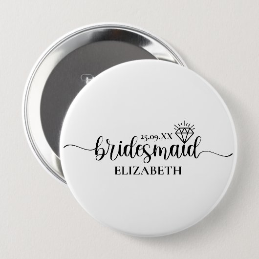 Simple Diamond Elegantes Script Bachelorette Weeke Button (Vorne & Hinten)