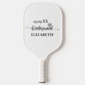 Simple Diamond Elegantes Script Bachelorette Weeke Pickleball Schläger (Rückseite)