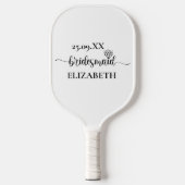 Simple Diamond Elegantes Script Bachelorette Weeke Pickleball Schläger (Vorderseite)