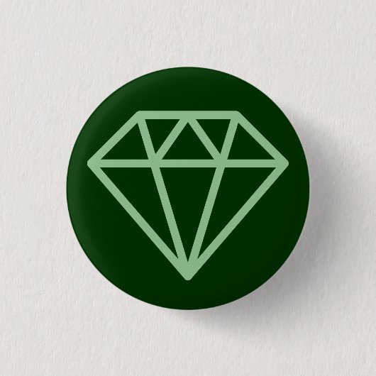 Simple Diamond - Faded Green on Dark Forest Green Button (Vorderseite)