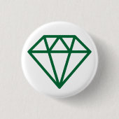 Simple Diamond - Forest Green on White Button (Vorderseite)