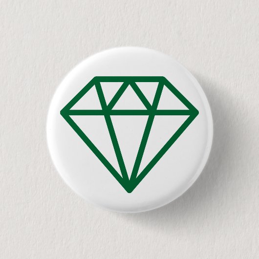 Simple Diamond - Forest Green on White Button (Vorderseite)