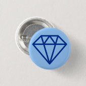 Simple Diamond - Marine auf blass blau Button (Vorne & Hinten)