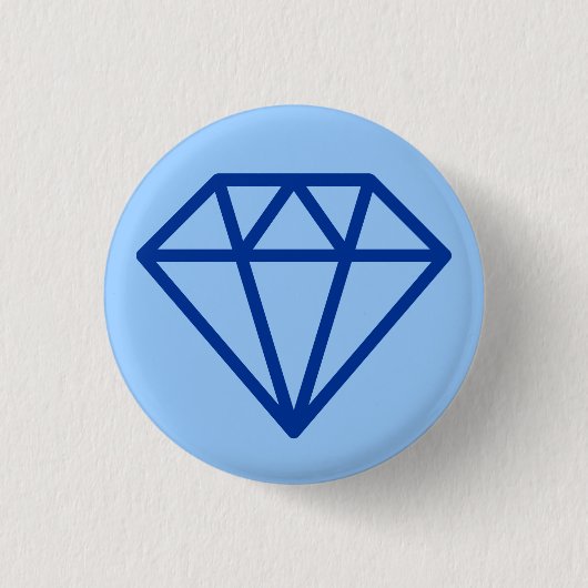 Simple Diamond - Marine auf blass blau Button (Vorderseite)