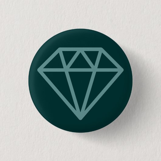 Simple Diamond - Ocean Green auf Dk Moss Green Button (Vorderseite)