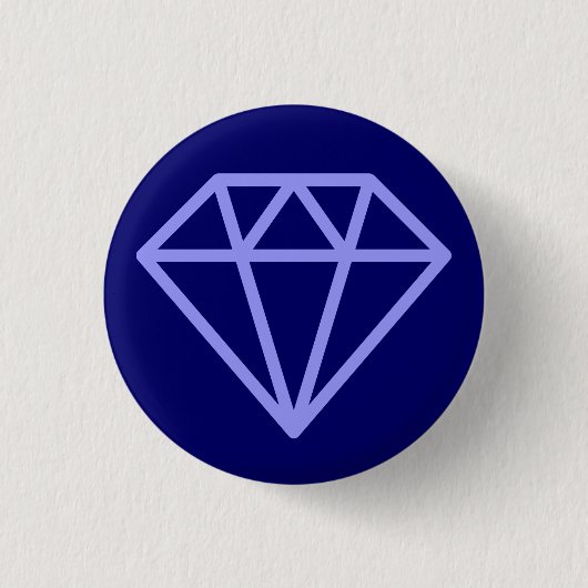 Simple Diamond - Pastel Blue on Deep Navy Button (Vorderseite)