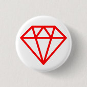 Simple Diamond - Red on White Button (Vorderseite)