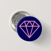 Simple Diamond - Rosa auf Deep Navy Button (Vorne & Hinten)