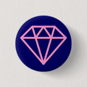 Simple Diamond - Rosa auf Deep Navy Button (Vorderseite)