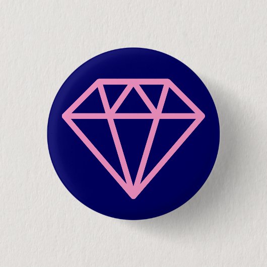 Simple Diamond - Rosa auf Deep Navy Button (Vorderseite)
