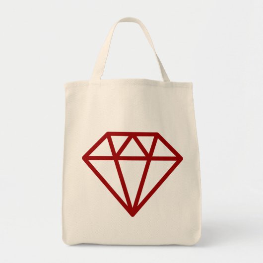 Simple Diamond - Ruby Red on Natural Tragetasche (Vorne)