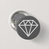 Simple Diamond - Weiß auf Grau Button (Vorne & Hinten)