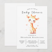 Simple Digital Giraffe Baby Dusche Einladung (Vorne/Hinten)