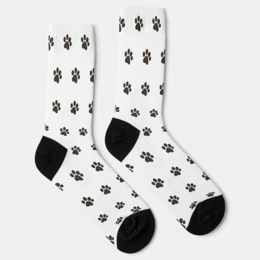 Simple Dog Paw Print Pattern Crew Socks Socken (Rechts)