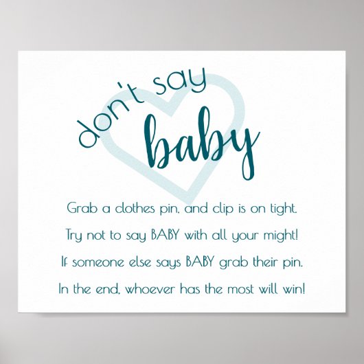Simple Dont Say Baby | Aquamarines Green Dusche Ga Poster (Vorne)