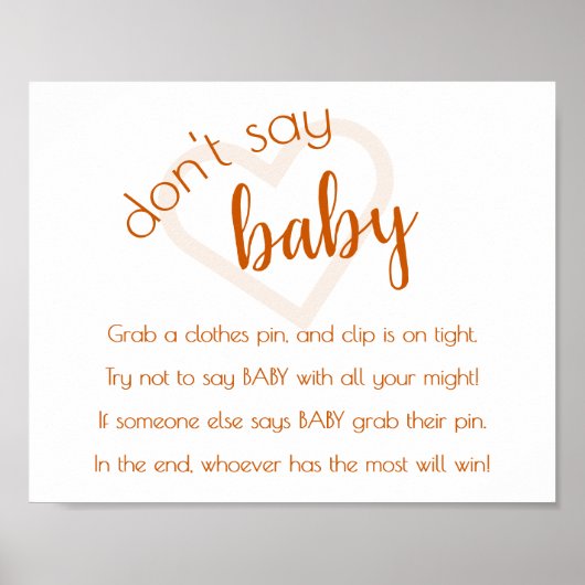 Simple Dont Say Baby | Fall Orange Showspiel Poster (Vorne)