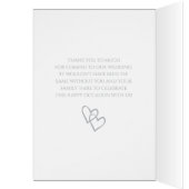 Simple Double Heart Gray Wedding Vielen Dank (Innen (Links))