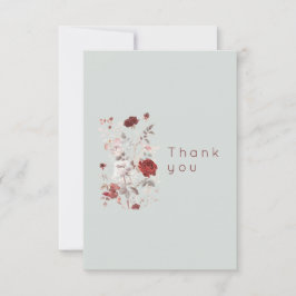 Simple Dove Grey Watercolor Floral  Dankeskarte