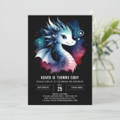 Simple Dragon Birthday Children Einladung (Stehend Vorderseite)