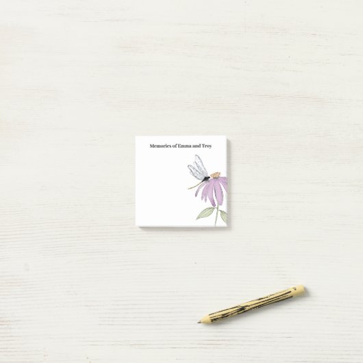 Simple Dragonfly Coneflower Post-it Klebezettel (Auf Schreibtisch)
